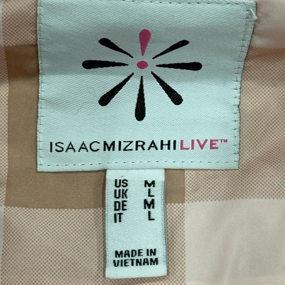 Isaac Mizrahi Live QVC Medium 8 - 10 Vest Quilted Jacket Coat Pink Khaki Square - Picture 7 of 10